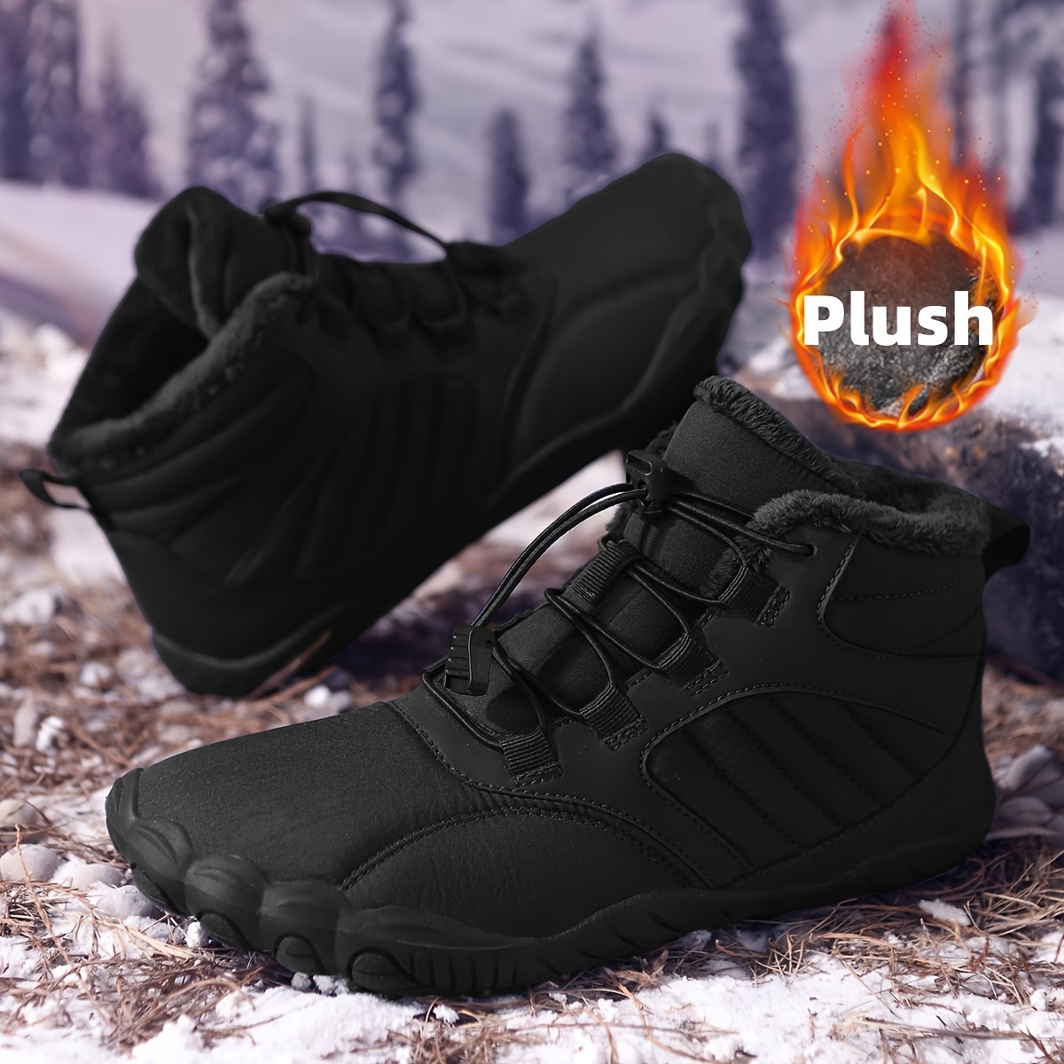 Women'S Shoes Extra Wide - Unisex Winter Fleece Lined Barefoot Snow