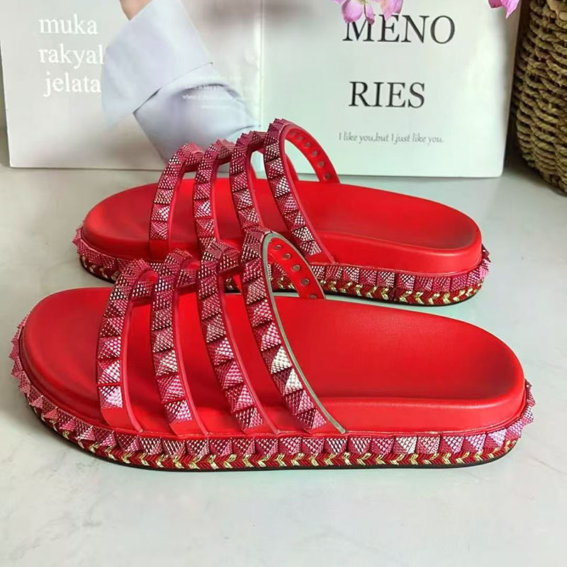 Red Rivet Studded Gladiator Sa - Women'S Shoes Red Bottoms recension och pris
