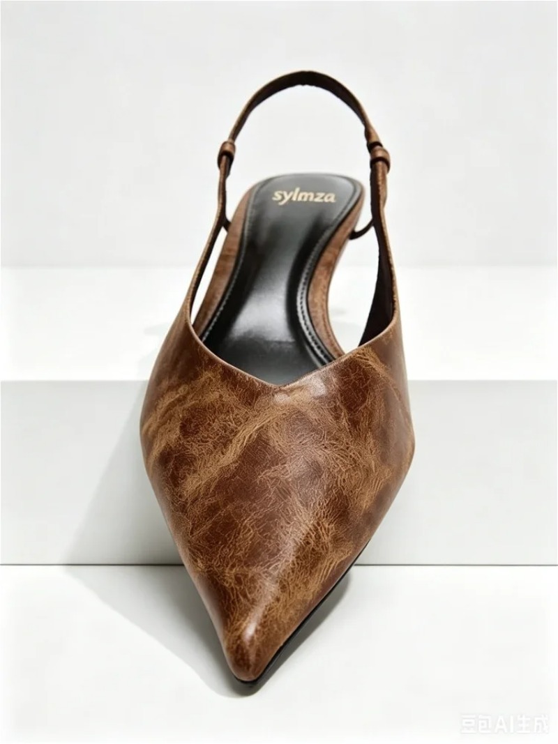 Retro Brown Kitten Heel Design - Women Shoes Brown Colour recension och pris